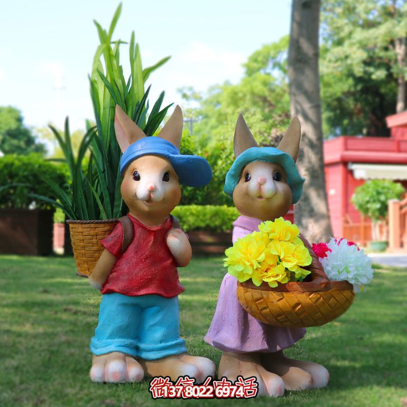 玻璃鋼兔子雕塑，只有可愛而不失大氣！