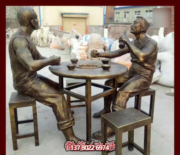 傳承文化，融入雕塑，銅雕人物給你一個古典的庭院別墅