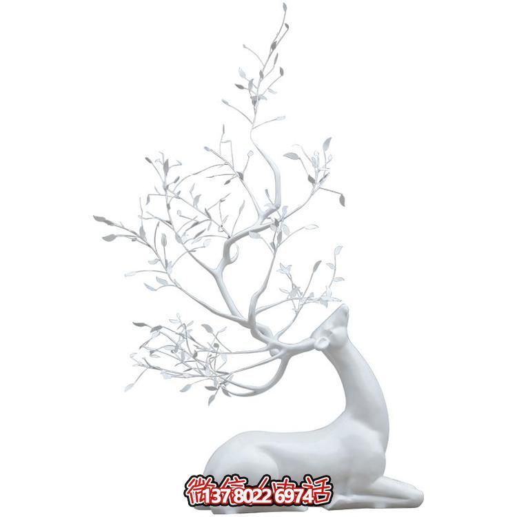 玻璃鋼雕塑梅花鹿，抽象戶外園林裝飾