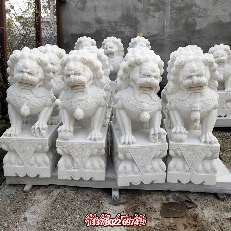 精美漢白玉石雕石獅子鎮宅辟邪雕塑