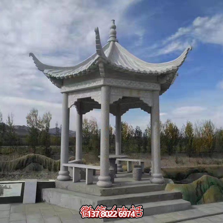 精美園林大理石雕塑涼亭，給您帶來寧靜優雅的家園氛圍