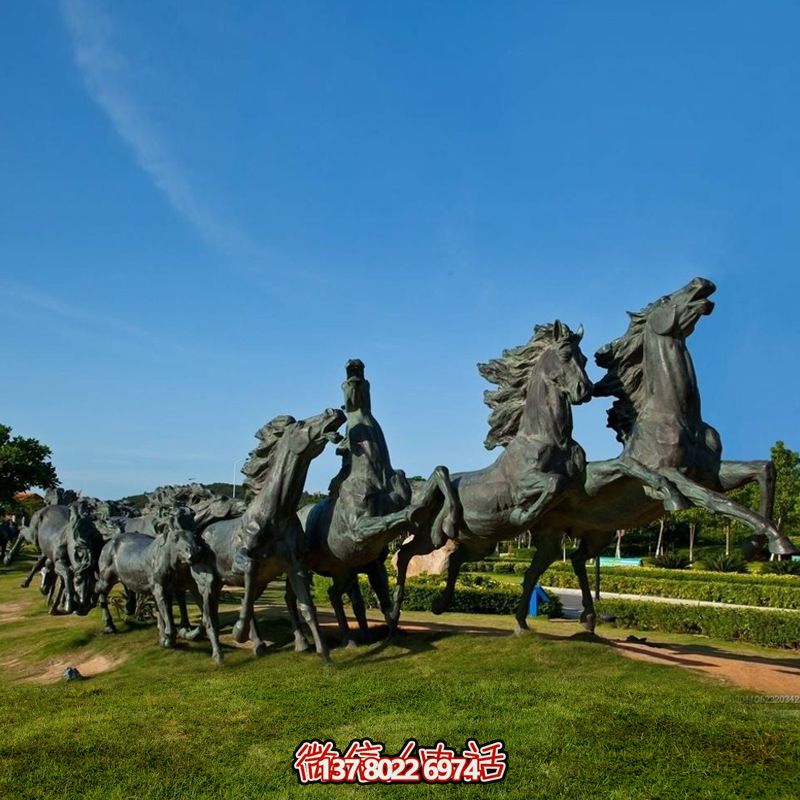 不銹鋼仿古馬雕塑萬馬奔騰，重現(xiàn)古老傳奇