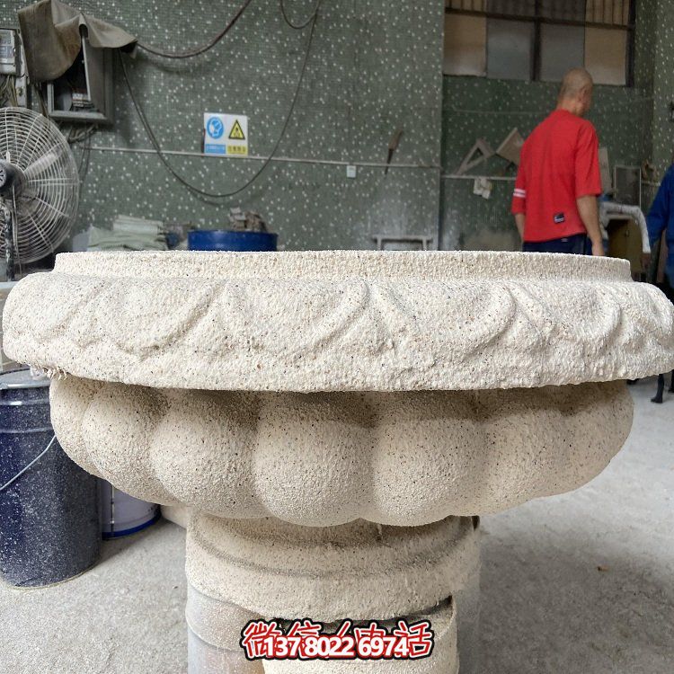 精美石雕園林景觀花盆雕塑，增添戶外活力