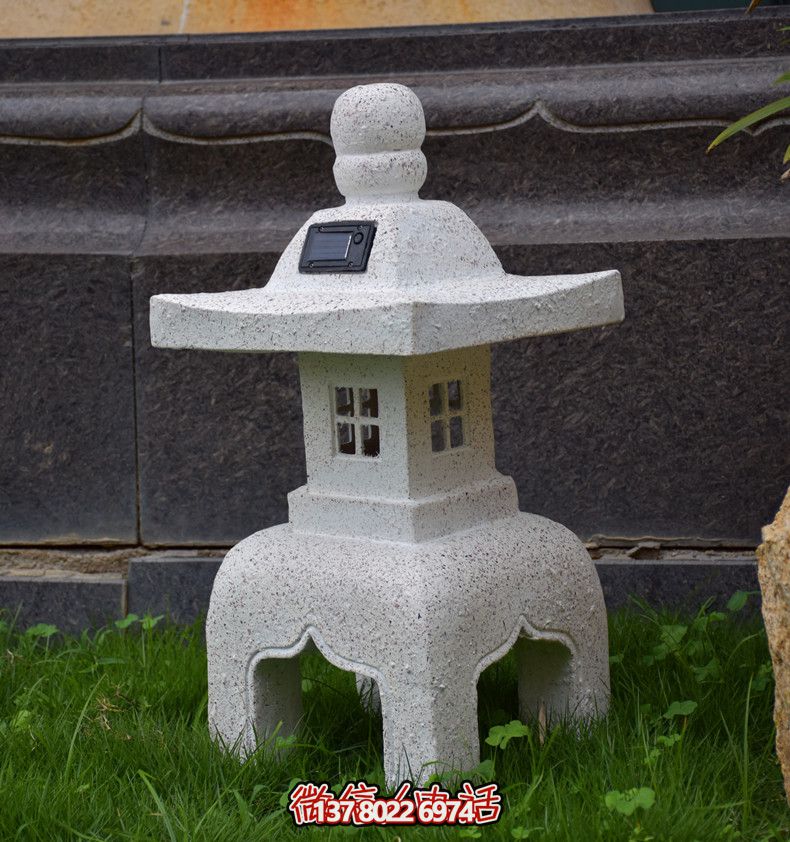 太陽能石燈，復古中式裝飾戶外景觀燈