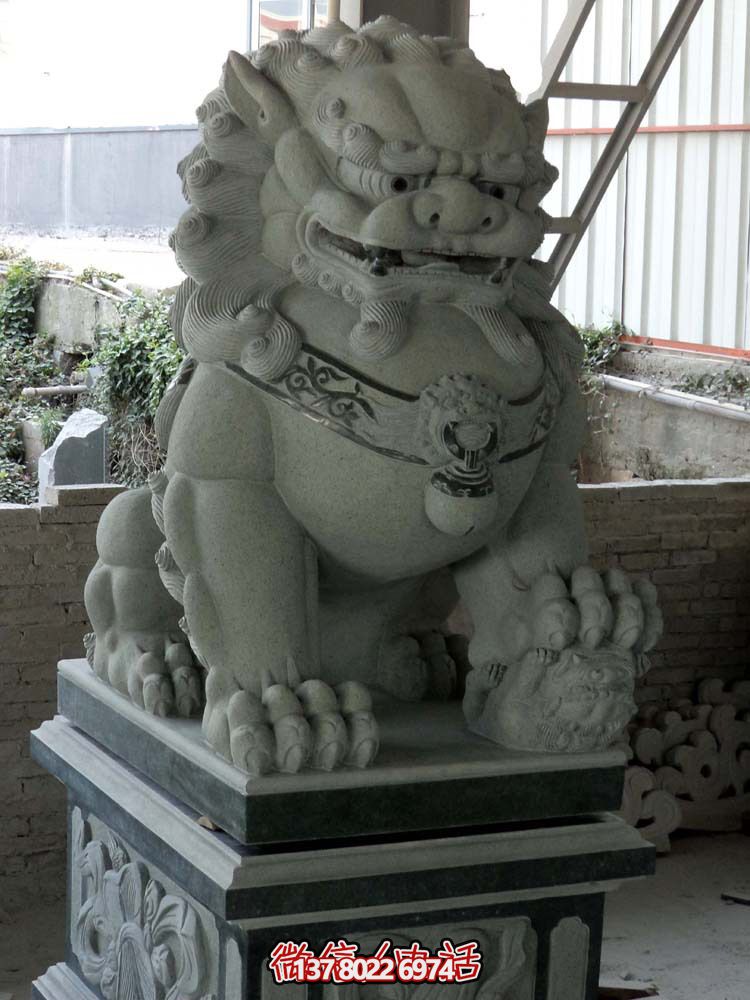 仿真大理石獅子雕塑，裝飾別墅大型法院