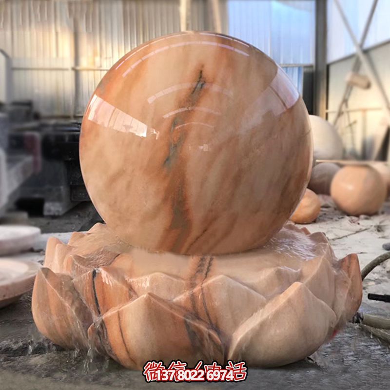 企業廠區晚霞紅財風水球雕塑