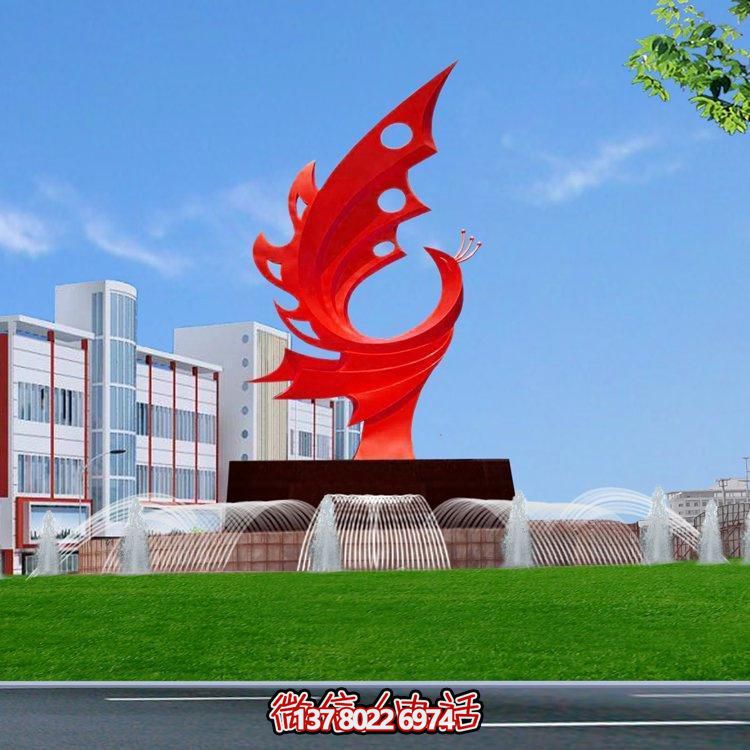 不銹鋼鳳凰標志擺件，凸顯企業形象