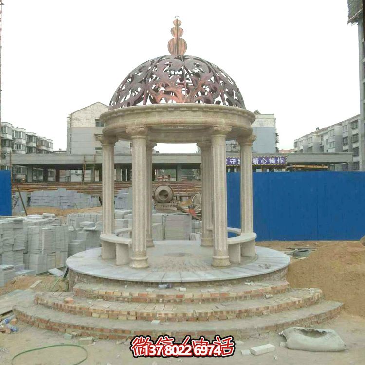 別墅園林?jǐn)[放歐式羅馬柱鏤空圓頂涼亭 別墅園林?jǐn)[放歐式羅馬柱鏤空圓頂涼亭