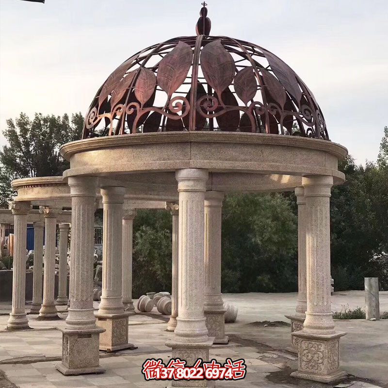 商場(chǎng)戶外擺放大理石羅馬柱樹(shù)葉鐵藝歐式休閑涼亭 商場(chǎng)戶外擺放大理石羅馬柱樹(shù)葉鐵藝歐式休閑涼亭