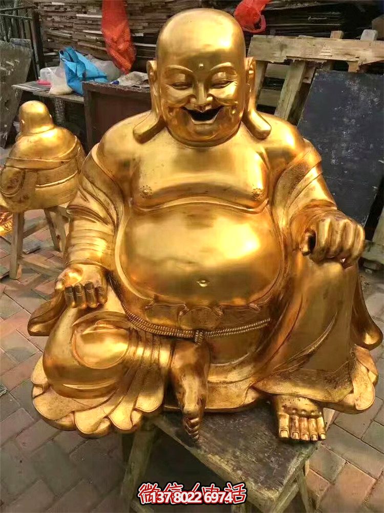 戶外景區噴金烤漆彌勒佛雕塑 戶外景區噴金烤漆彌勒佛雕塑