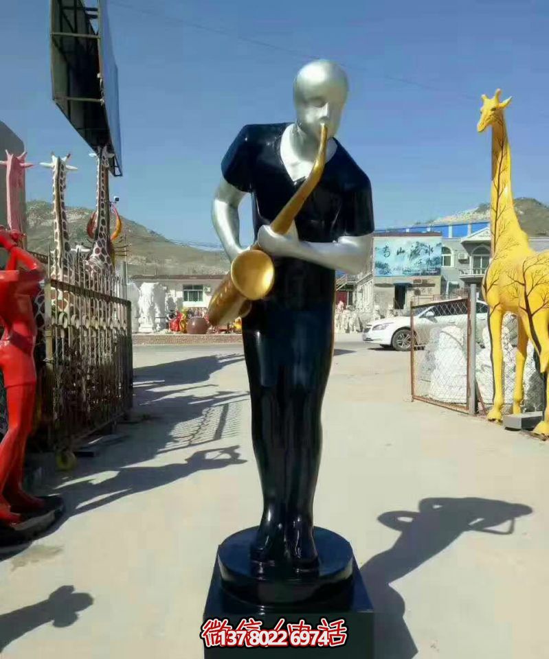 廣場(chǎng)不銹鋼吹薩克斯人物吹奏雕塑 廣場(chǎng)不銹鋼吹薩克斯人物吹奏雕塑