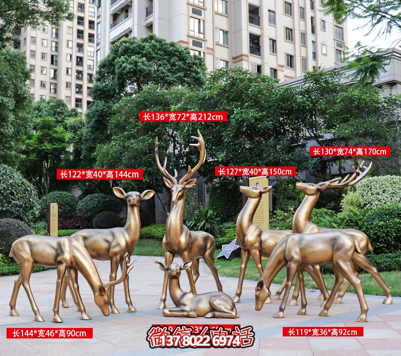 公園景區(qū)銅雕梅花鹿雕塑 公園景區(qū)銅雕梅花鹿雕塑