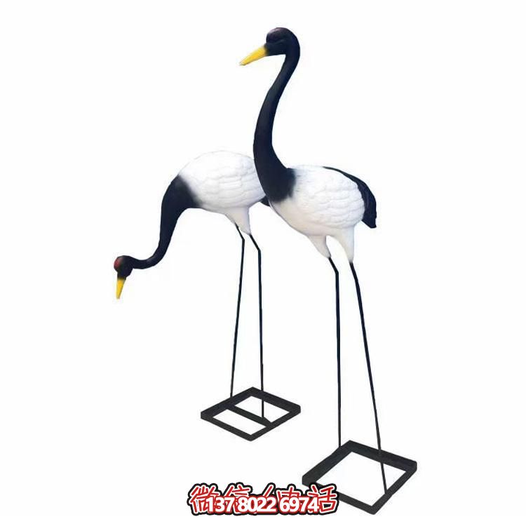 玻璃剛仿真仙鶴雕塑園林水景觀(guān)小品