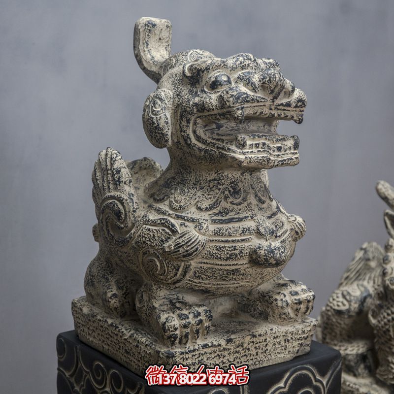 仿古做舊石雕創意公園戶外貔貅雕塑 仿古做舊石雕創意公園戶外貔貅雕塑