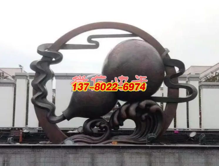 祥葫逐浪?環意承福 —— 不銹鋼傳統意象景觀雕塑